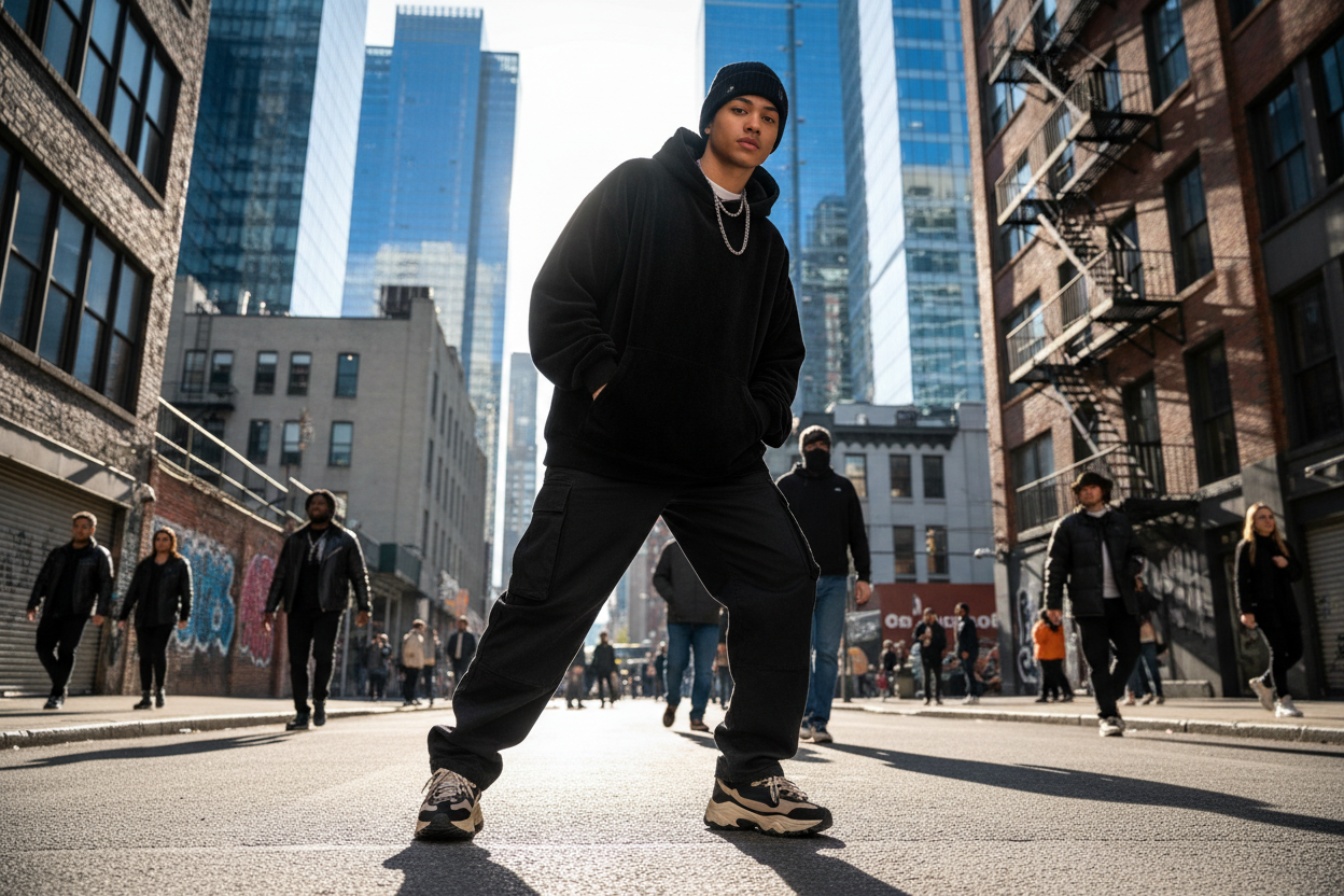 Sudadera Oversized Urban Essential - Negro